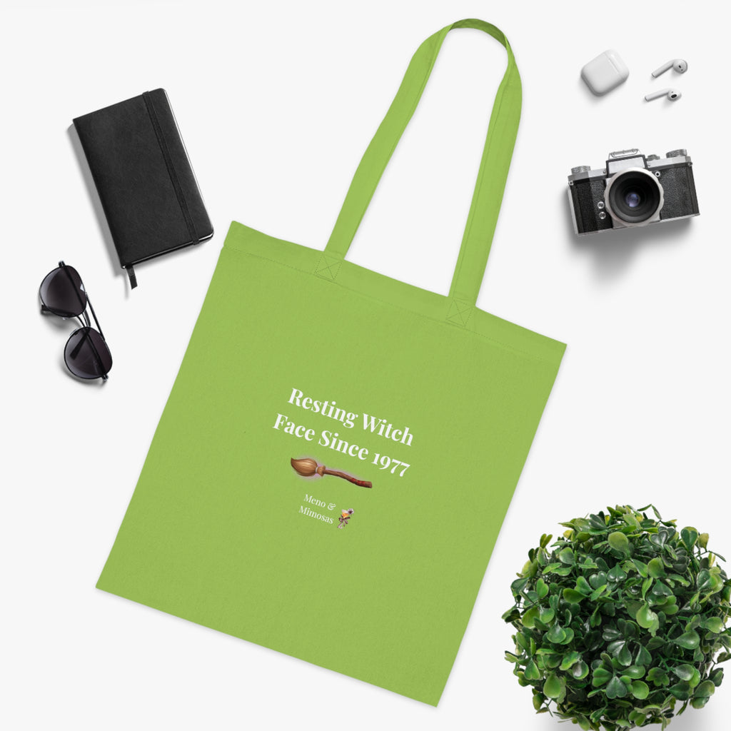"Resting Witch Face Since 1977" Halloween Tote by Meno & Mimosas