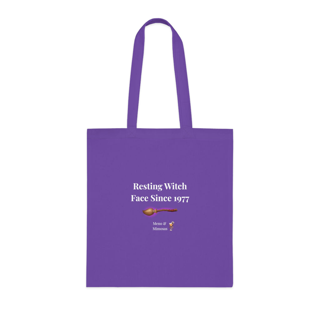"Resting Witch Face Since 1977" Halloween Tote by Meno & Mimosas