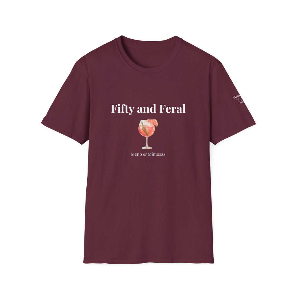 Funny 50th Birthday T-Shirt for Women | Fifty and Feral | Midlife Humour Gift | Bold Slogan Tee