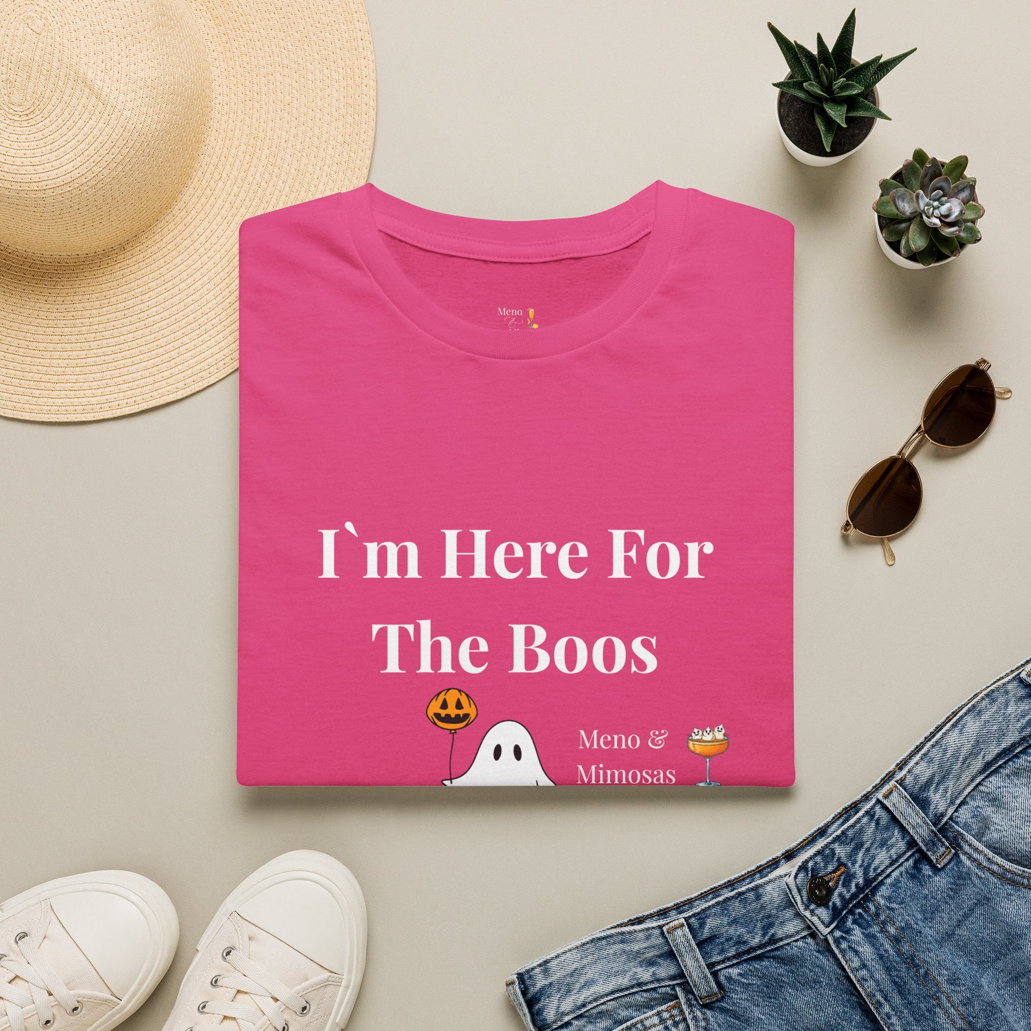 "I'm Here For The Boos" Tee from Meno & Mimosas - Halloween Collection