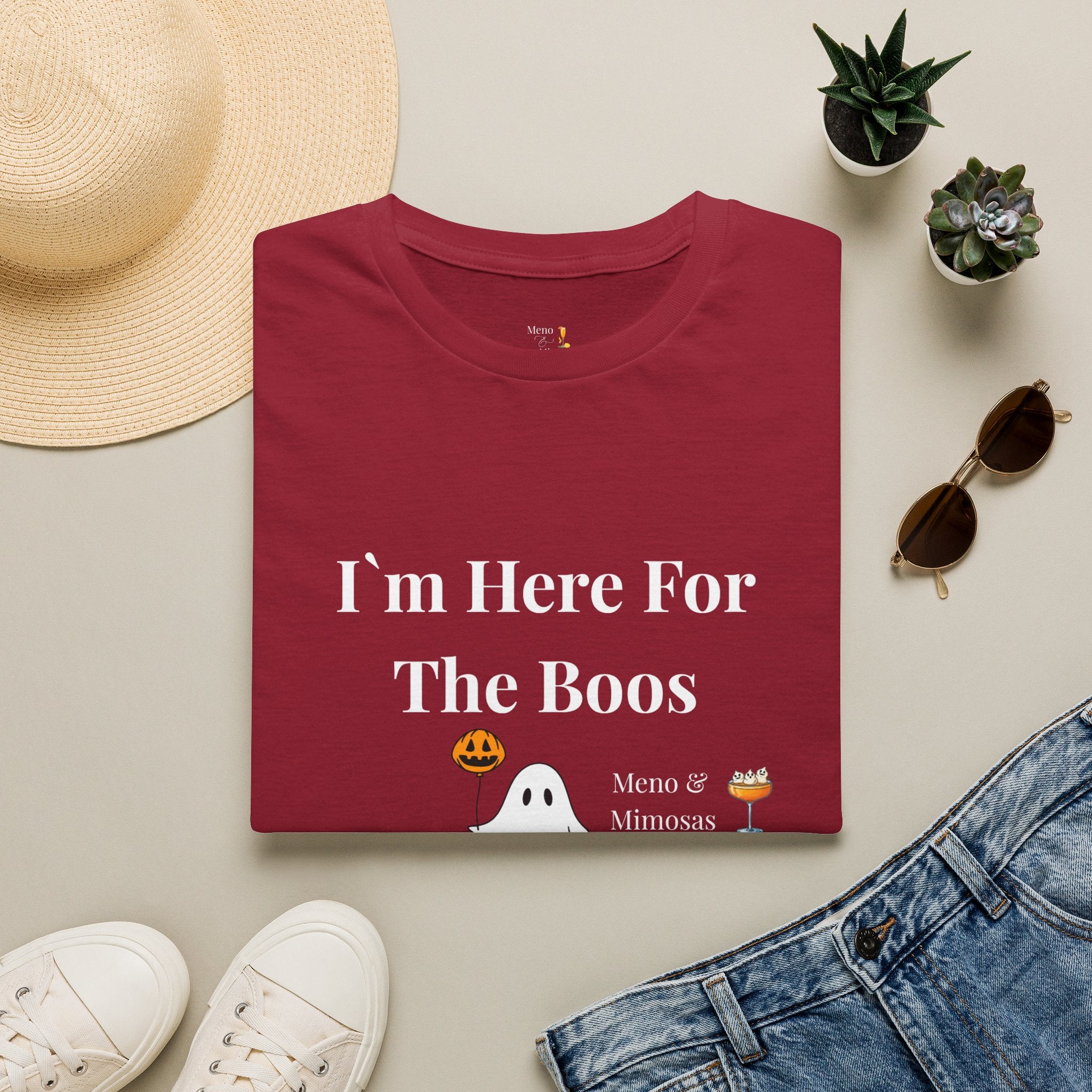 "I'm Here For The Boos" Tee from Meno & Mimosas - Halloween Collection