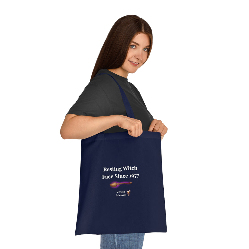 "Resting Witch Face Since 1977" Halloween Tote by Meno & Mimosas