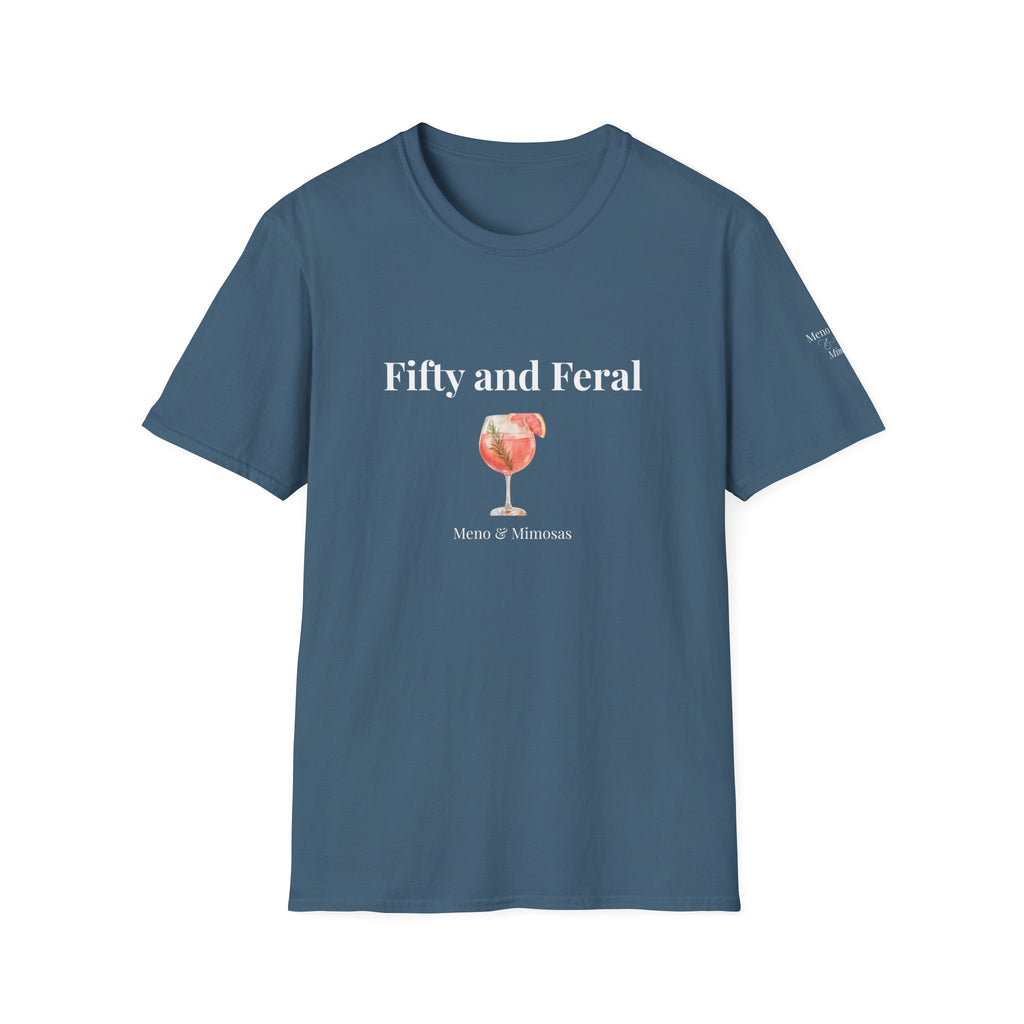 Funny 50th Birthday T-Shirt for Women | Fifty and Feral | Midlife Humour Gift | Bold Slogan Tee
