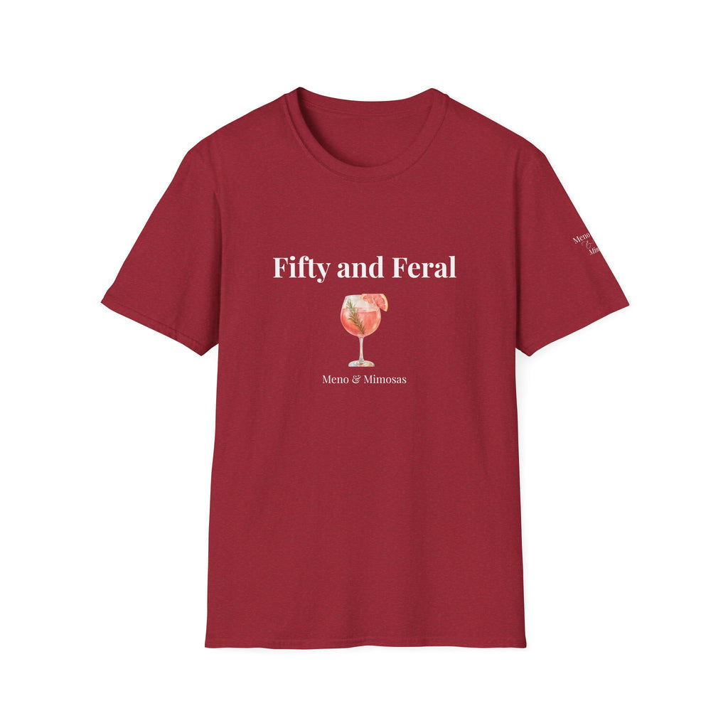 Funny 50th Birthday T-Shirt for Women | Fifty and Feral | Midlife Humour Gift | Bold Slogan Tee