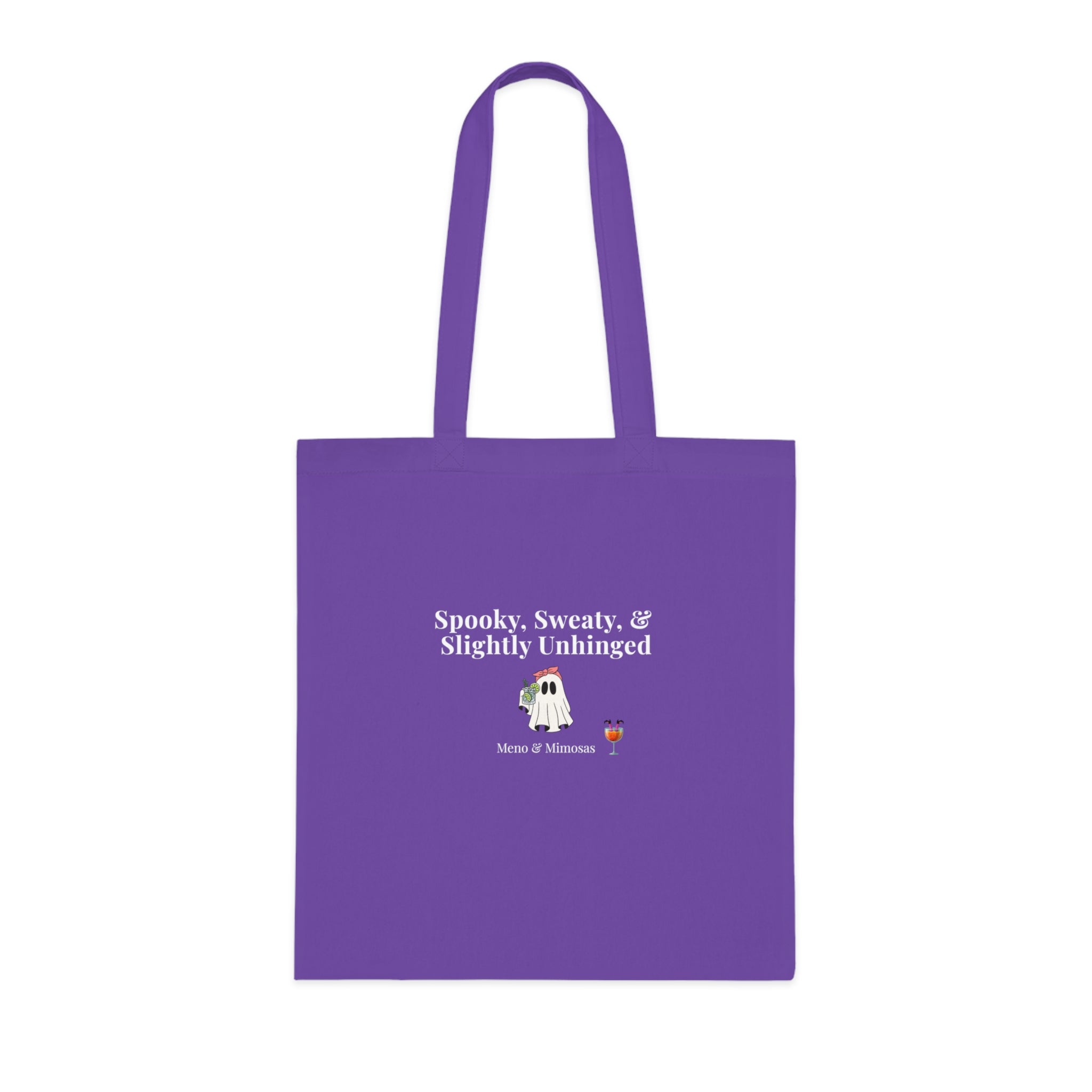 Spooky, Sweaty & Slightly Unhinged Cotton Tote — Funny Halloween Ghost Market Bag