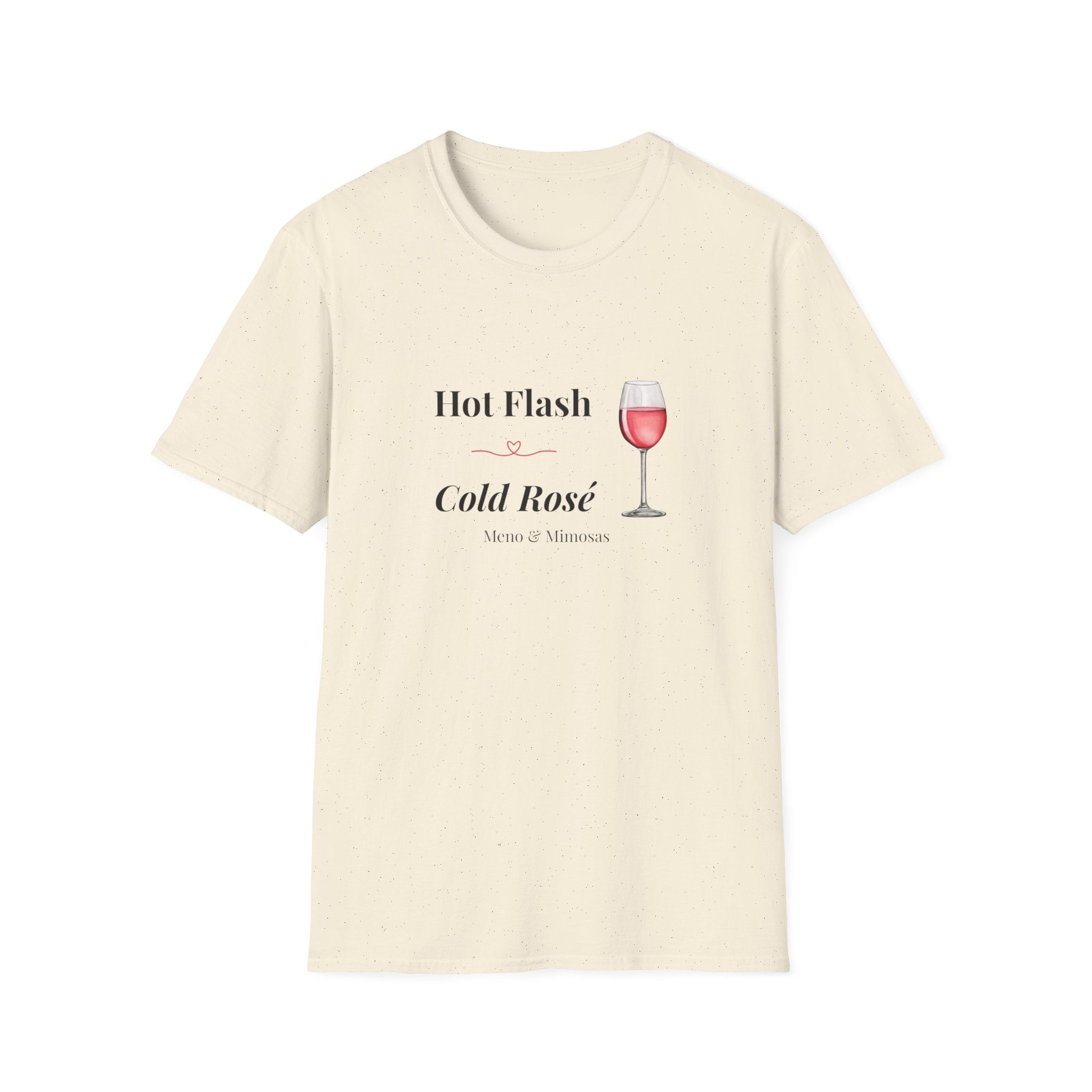 Funny Menopause T-Shirt | Hot Flash Cold Rosé | Humorous Gift for Women Over 40 | Midlife Wine Lover Tee
