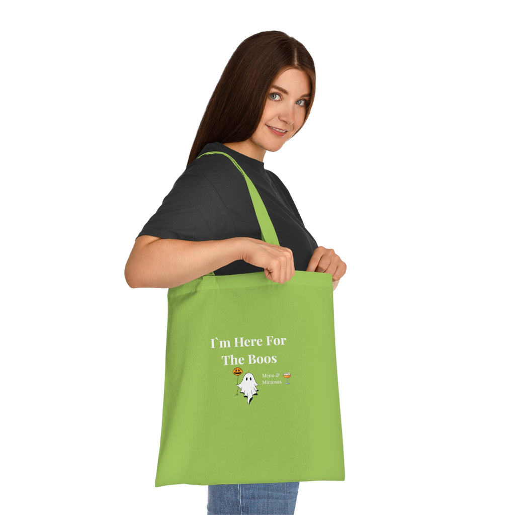 "I`m Here For The Boos" Halloween Ghost Tote Bag by Meno & Mimosas