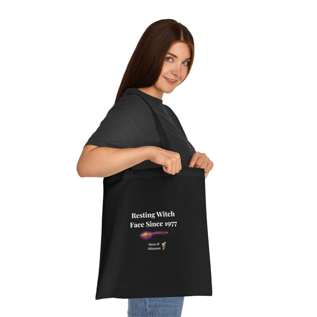 "Resting Witch Face Since 1977" Halloween Tote by Meno & Mimosas