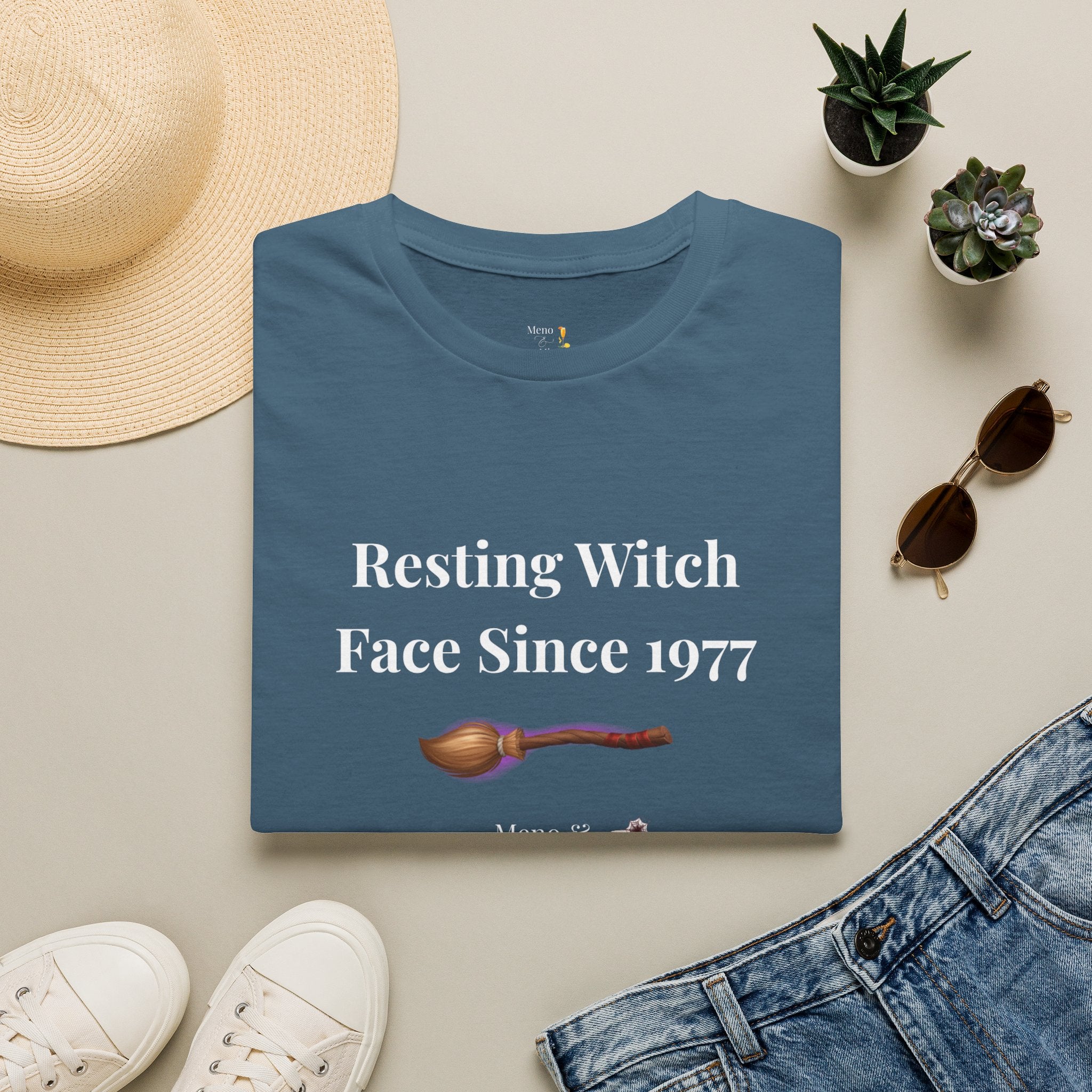 Funny Halloween T-Shirt for Women | Resting Witch Face Since 1977 | Midlife Humour Tee | Spooky Gift for Her