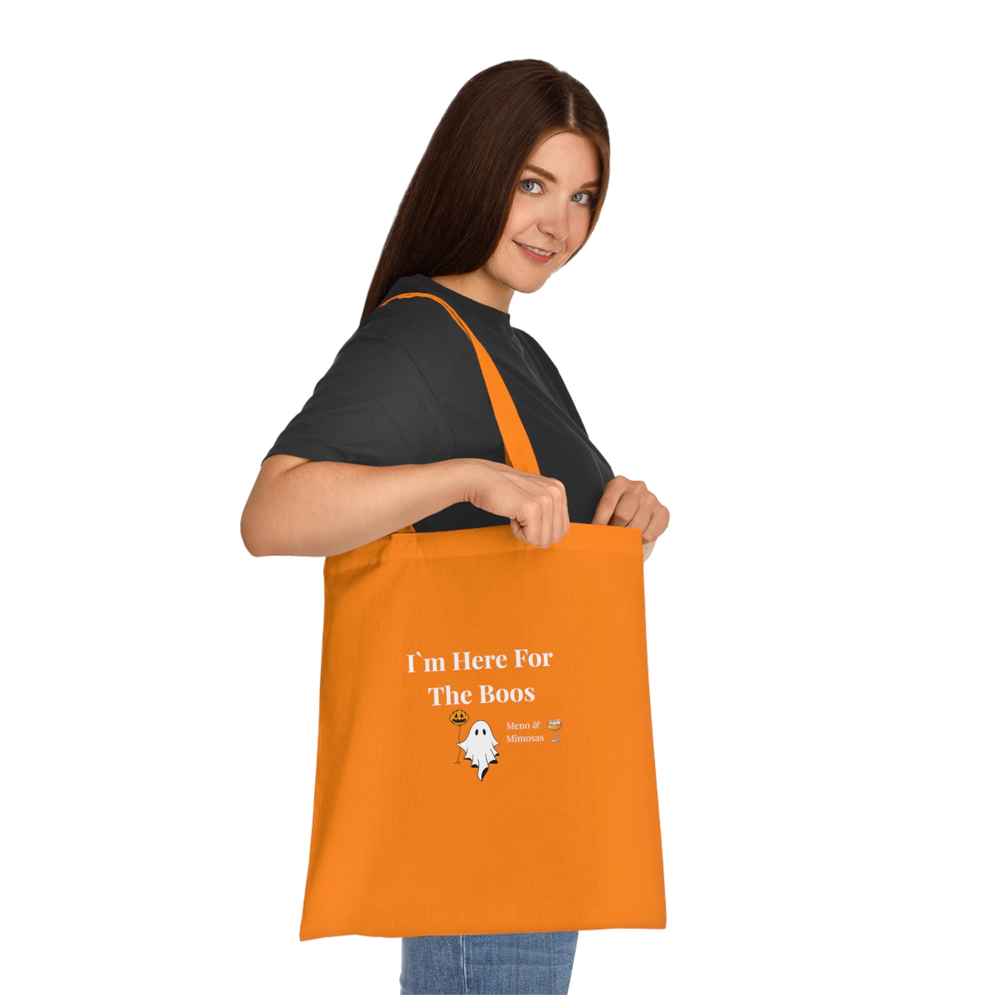 "I`m Here For The Boos" Halloween Ghost Tote Bag by Meno & Mimosas