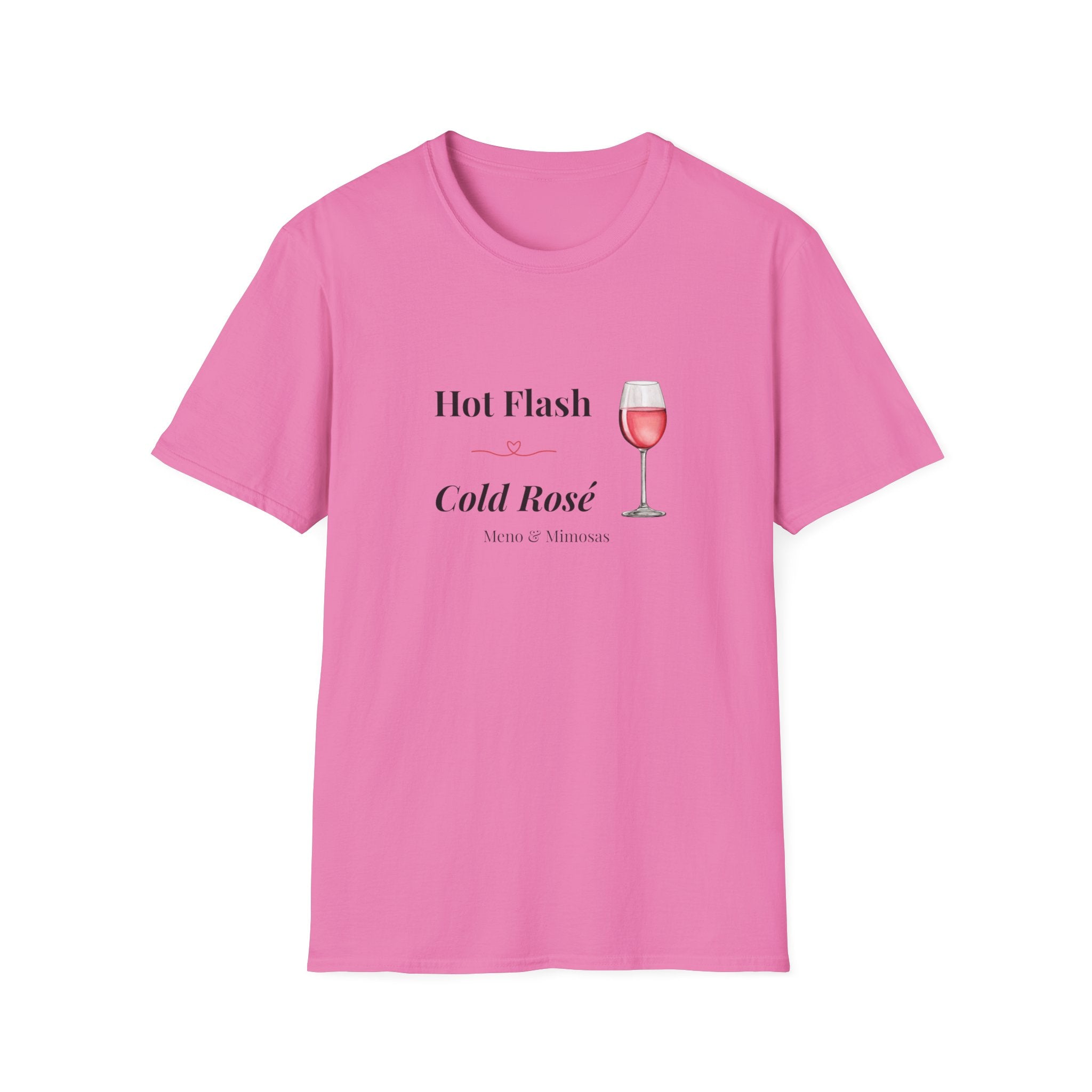 Funny Menopause T-Shirt | Hot Flash Cold Rosé | Humorous Gift for Women Over 40 | Midlife Wine Lover Tee