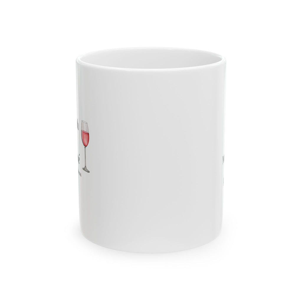 Hot Flash - Cold Rose, Wine Lover Ceramic Mug – Funny Wine Glass Illustration Coffee Cup (11oz & 15oz)