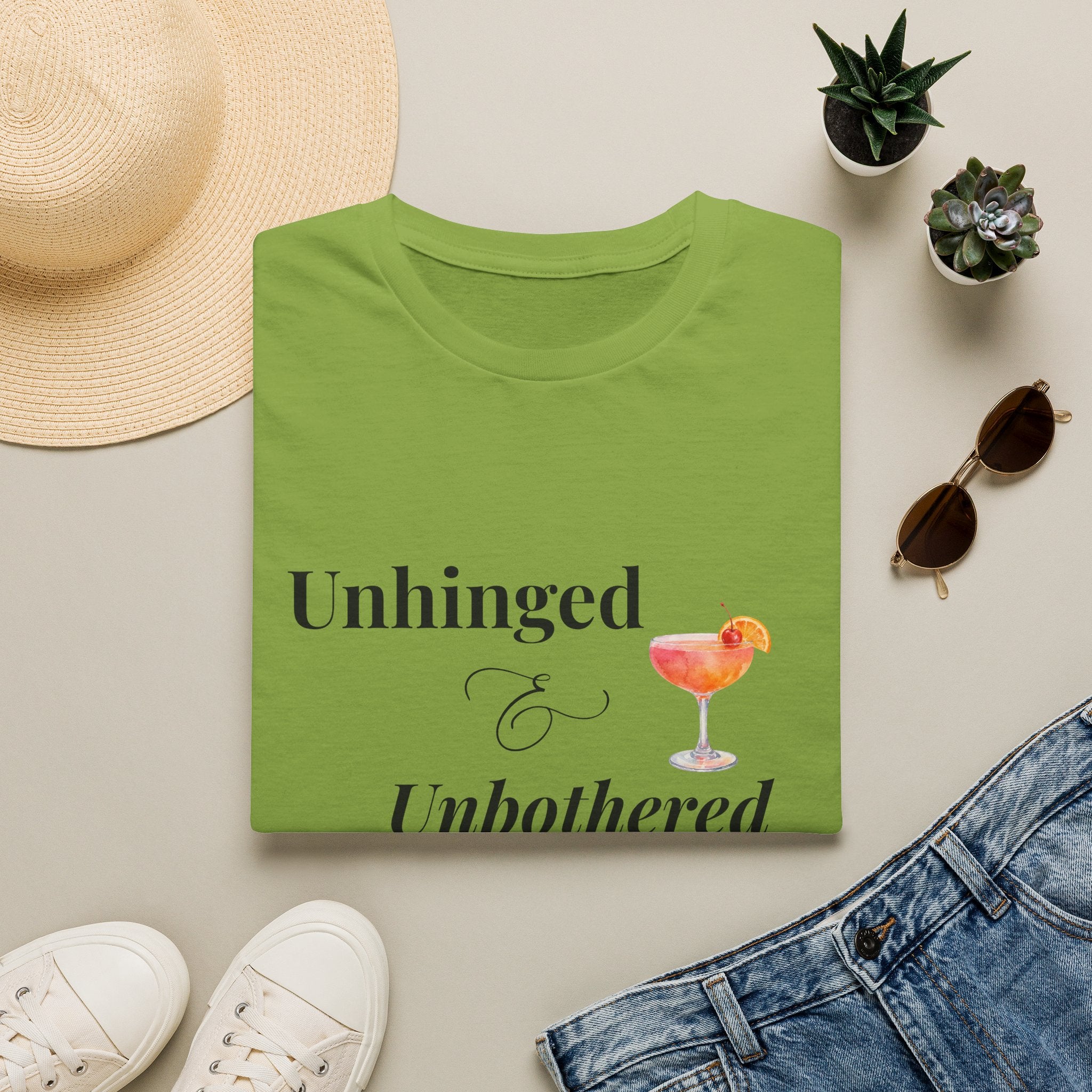 "Unhinged & Unbothered" Tee by Meno & Mimosas