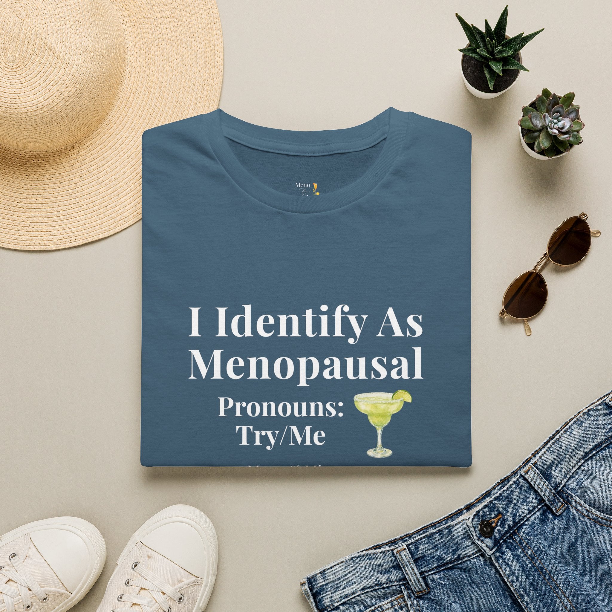 "I Identify As menopausal" Tee by Meno & Mimosas