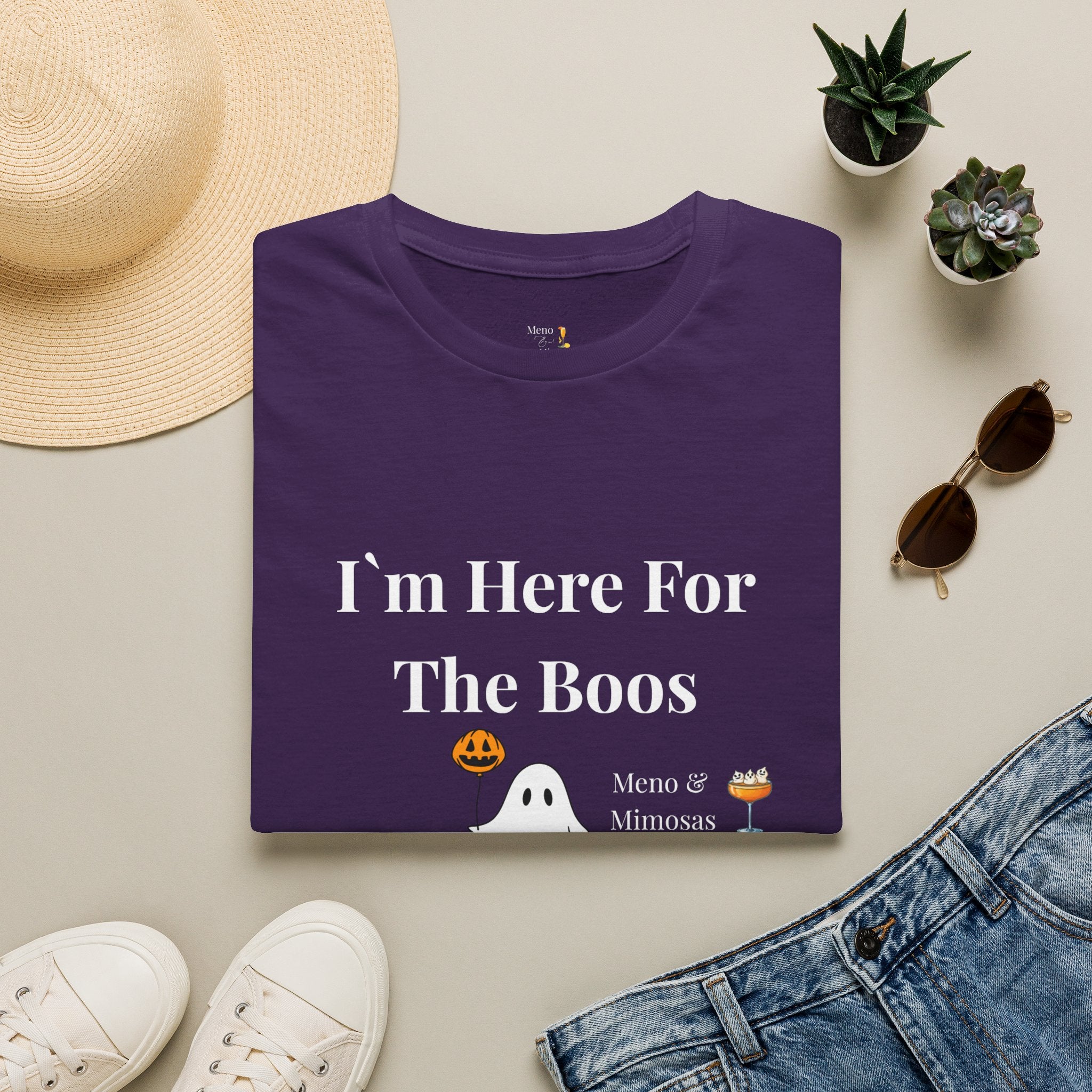 "I'm Here For The Boos" Tee from Meno & Mimosas - Halloween Collection