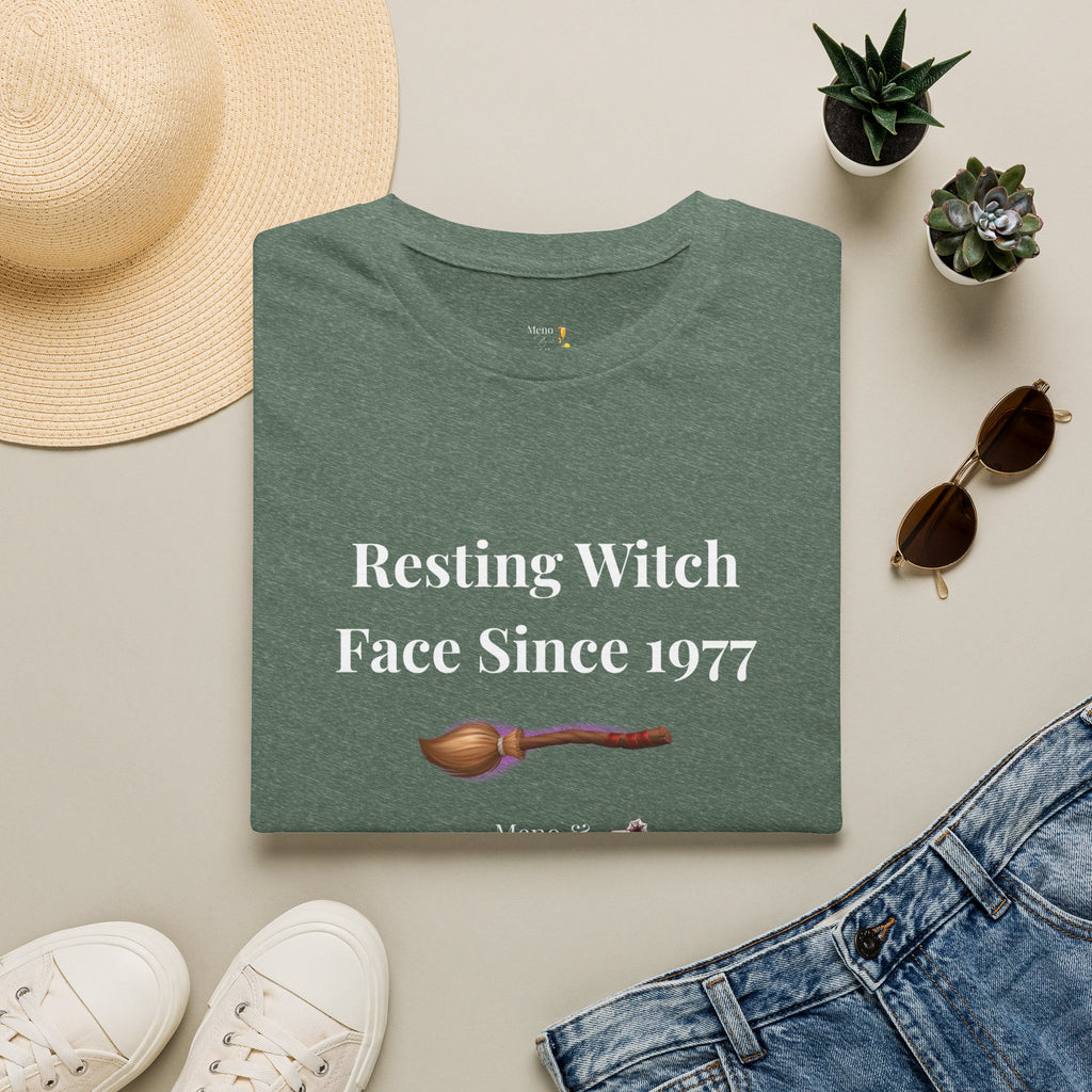 Funny Halloween T-Shirt for Women | Resting Witch Face Since 1977 | Midlife Humour Tee | Spooky Gift for Her