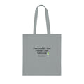 "Powered by Hot Flashes and Sarcasm" Funny Menopause Cotton Tote Shopping Bag by Meno & Mimosas