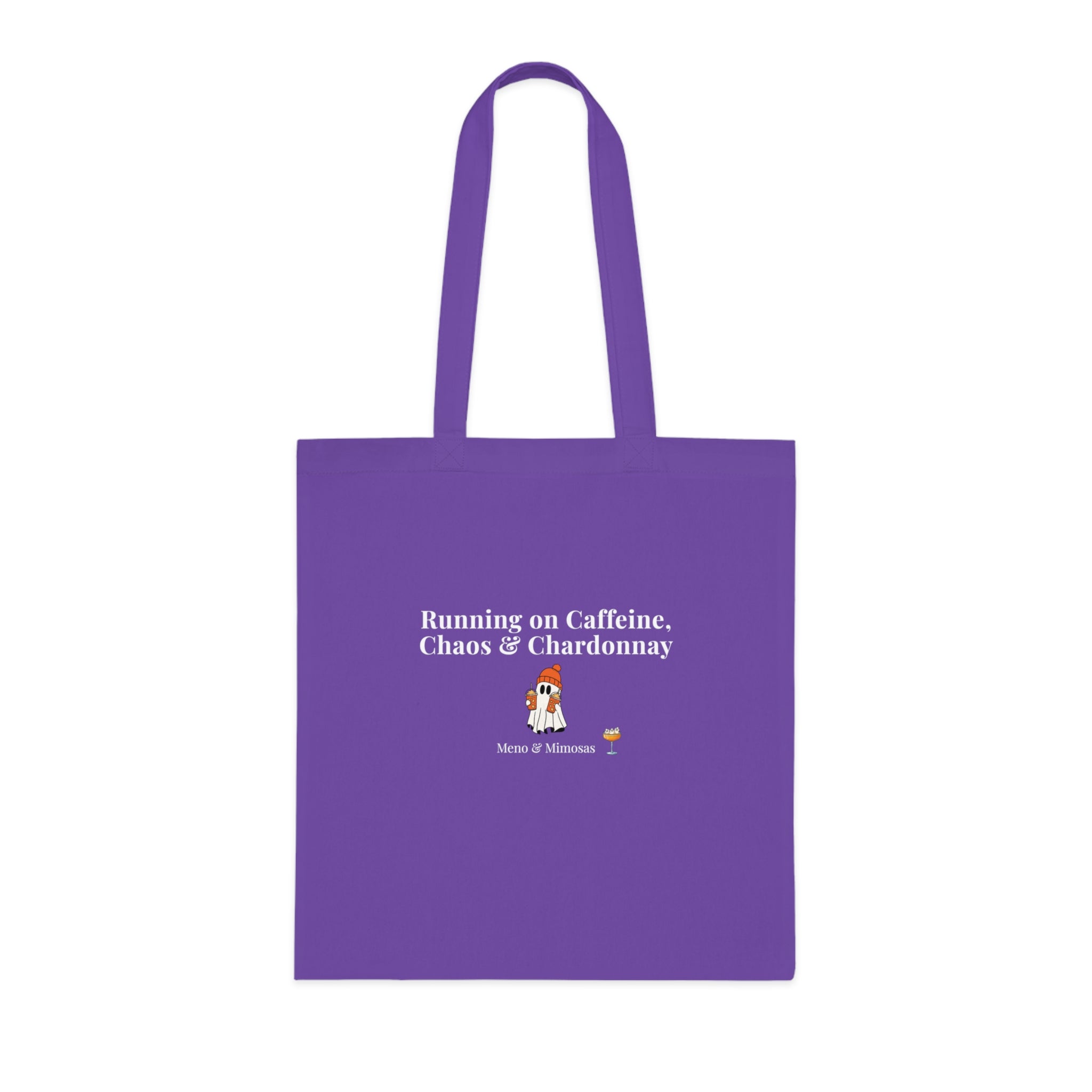 Tote Bag — "Running on Caffeine, Chaos & Chardonnay" Funny Mom Wine Tote