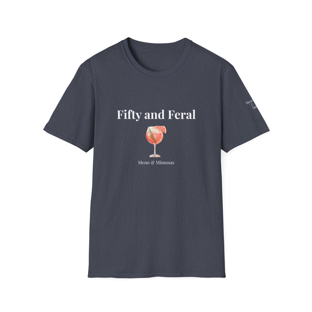 Funny 50th Birthday T-Shirt for Women | Fifty and Feral | Midlife Humour Gift | Bold Slogan Tee