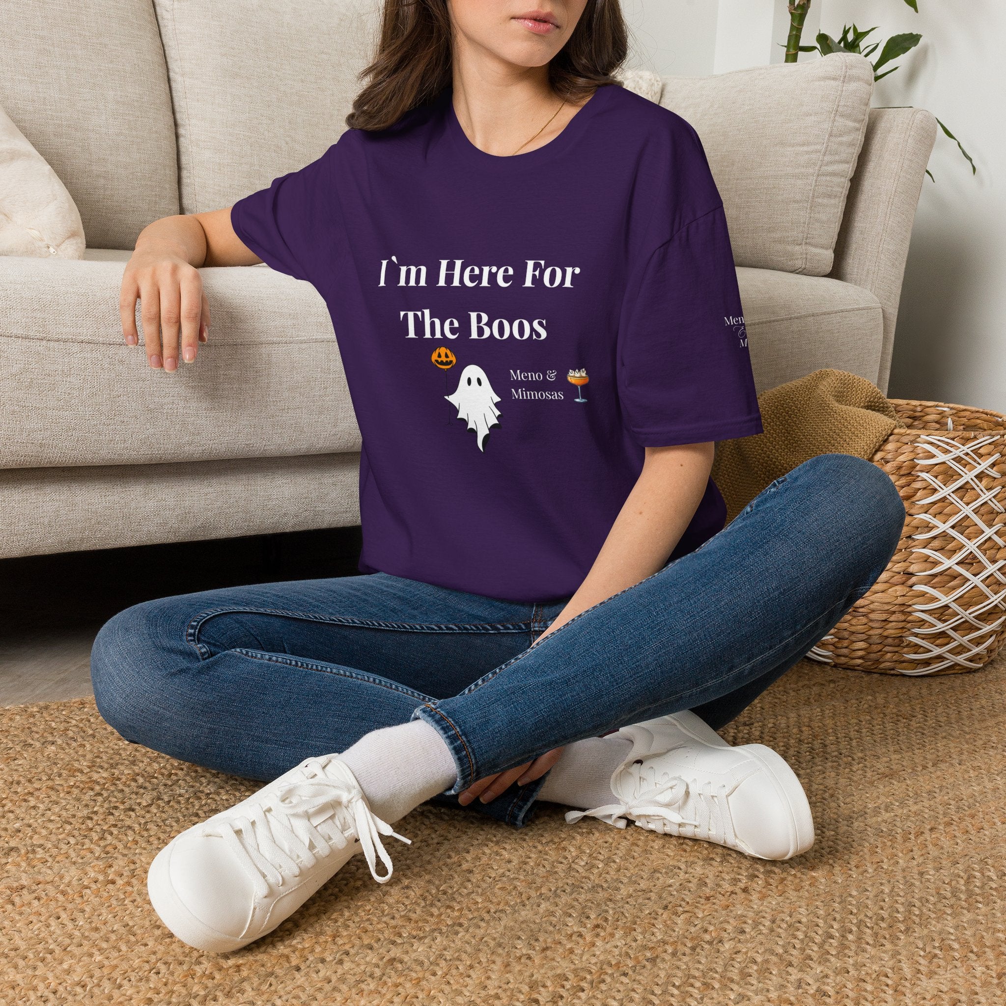 "I'm Here For The Boos" Tee from Meno & Mimosas - Halloween Collection