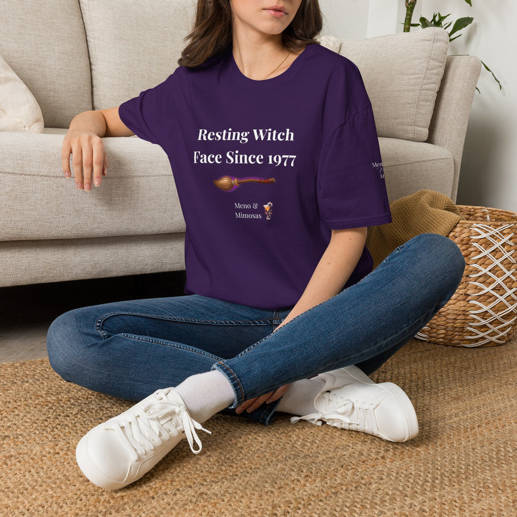 Funny Halloween T-Shirt for Women | Resting Witch Face Since 1977 | Midlife Humour Tee | Spooky Gift for Her