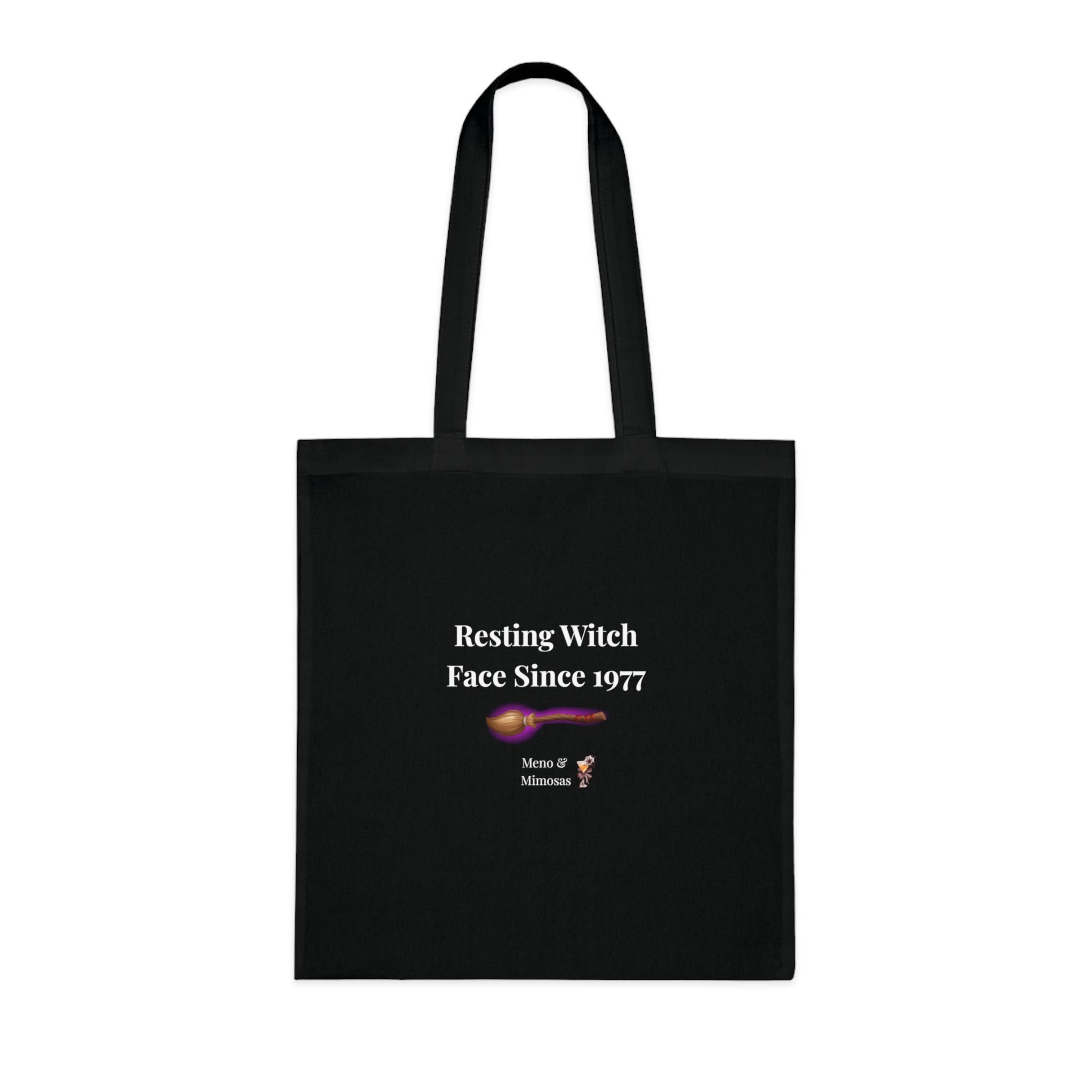 "Resting Witch Face Since 1977" Halloween Tote by Meno & Mimosas