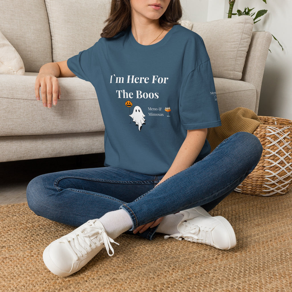 "I'm Here For The Boos" Tee from Meno & Mimosas - Halloween Collection