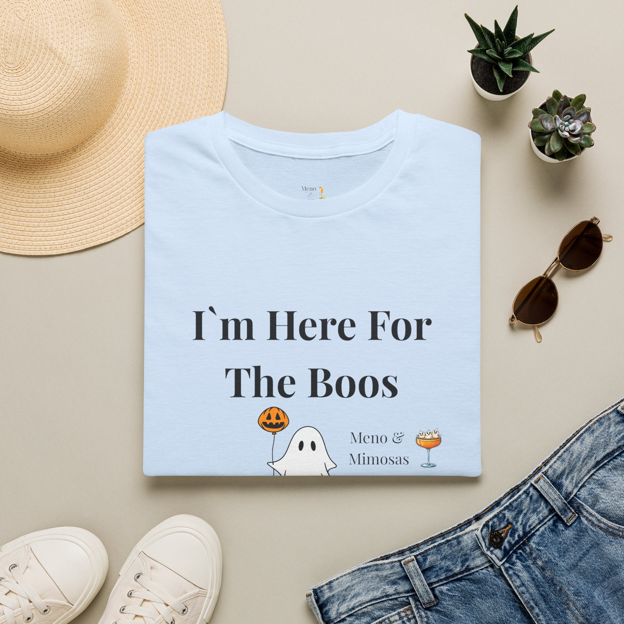 Here For The Boos - Halloween Tee from Meno & Mimosas