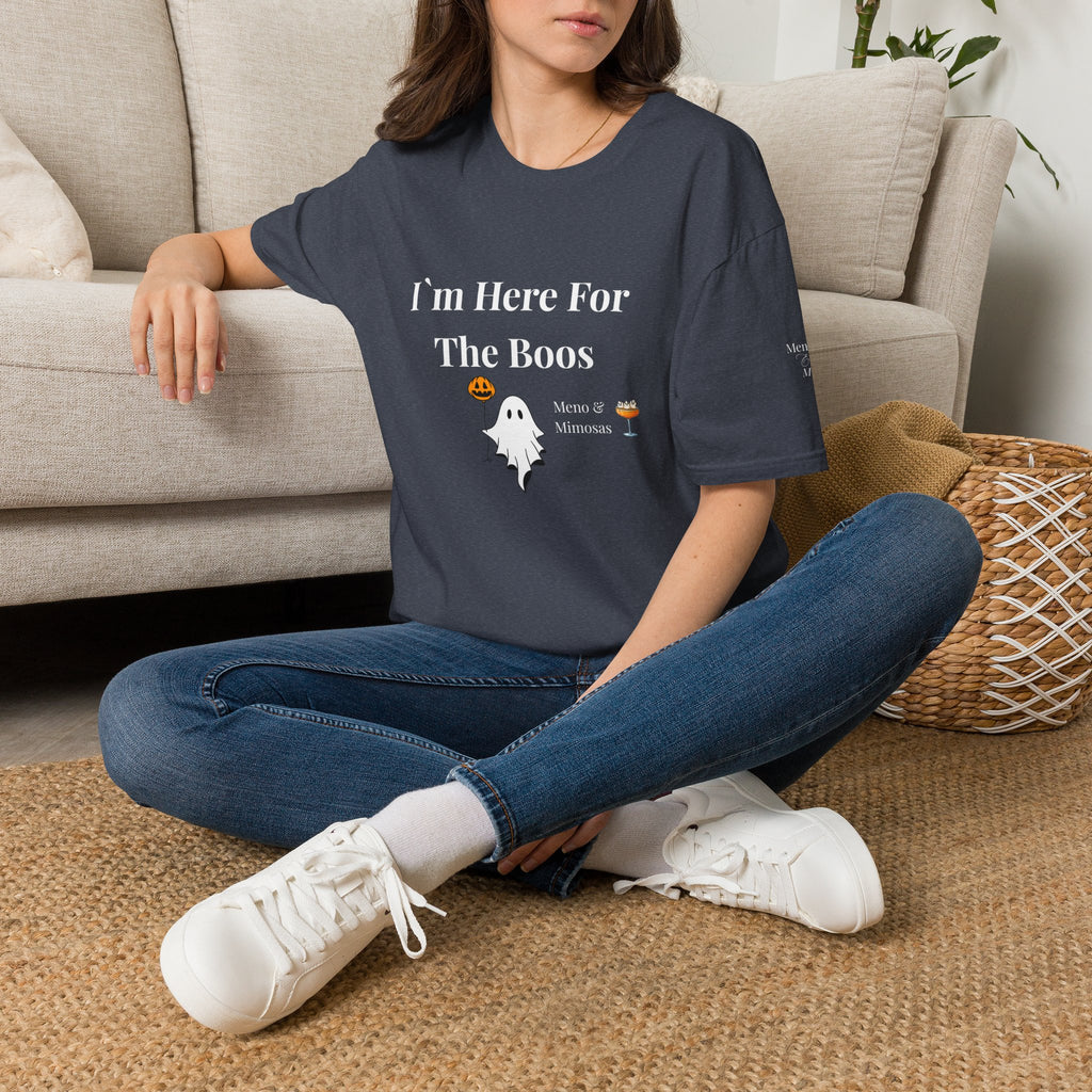 "I'm Here For The Boos" Tee from Meno & Mimosas - Halloween Collection
