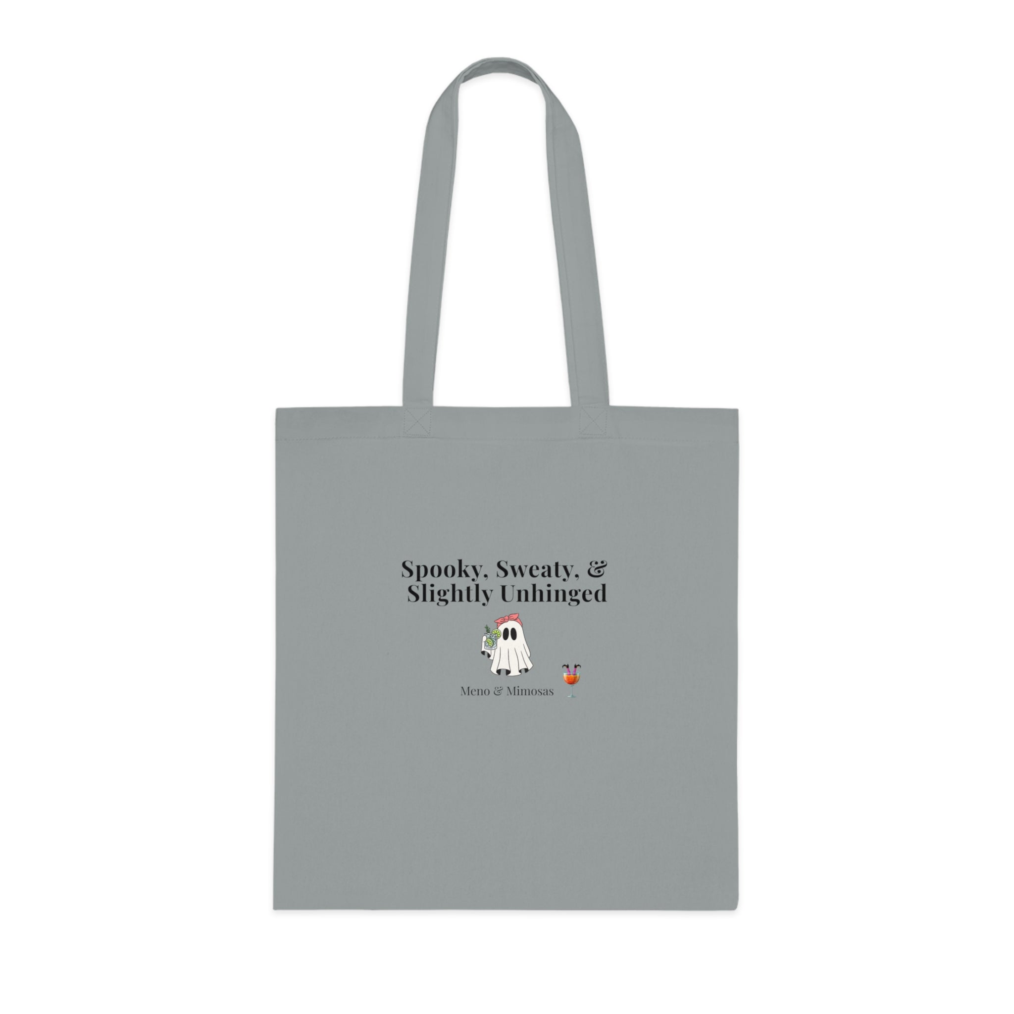 Spooky, Sweaty & Slightly Unhinged Cotton Tote — Halloween Witchy Reusable Grocery Bag