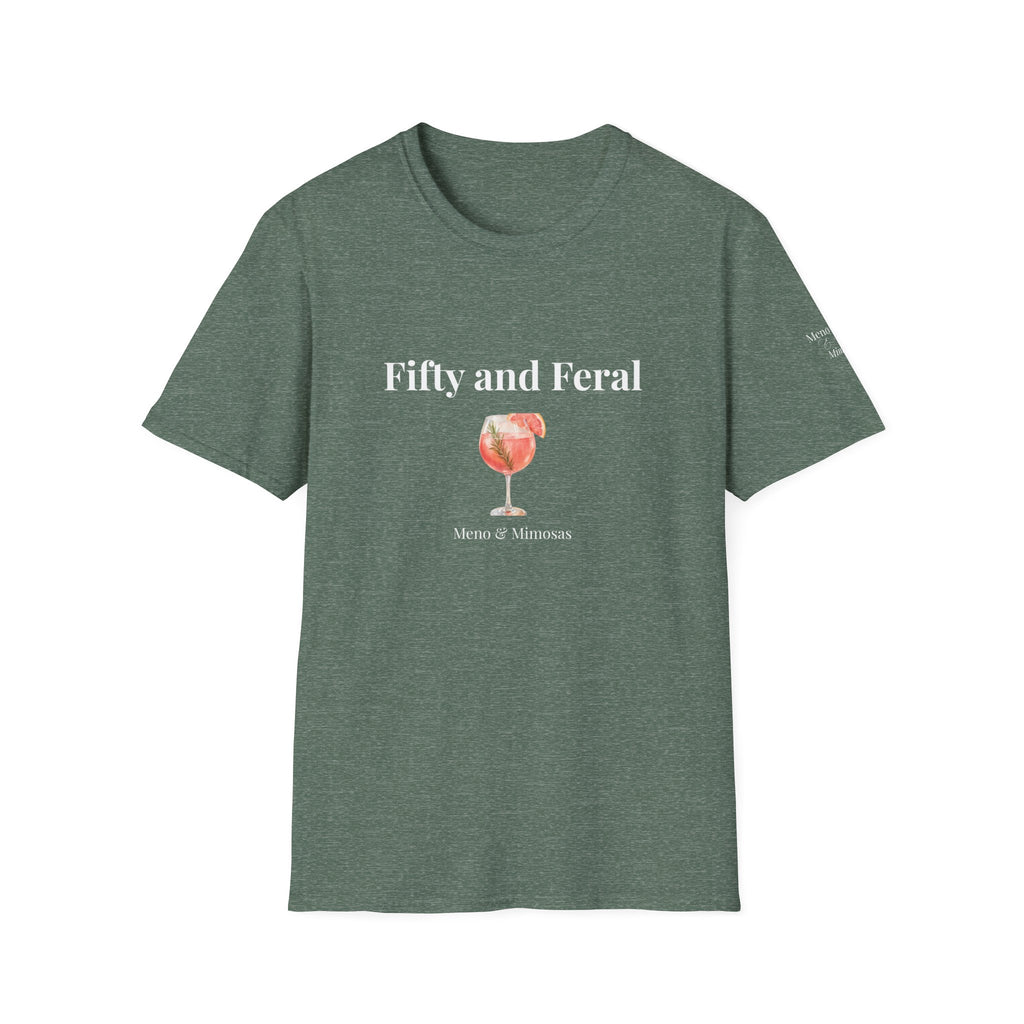 Funny 50th Birthday T-Shirt for Women | Fifty and Feral | Midlife Humour Gift | Bold Slogan Tee