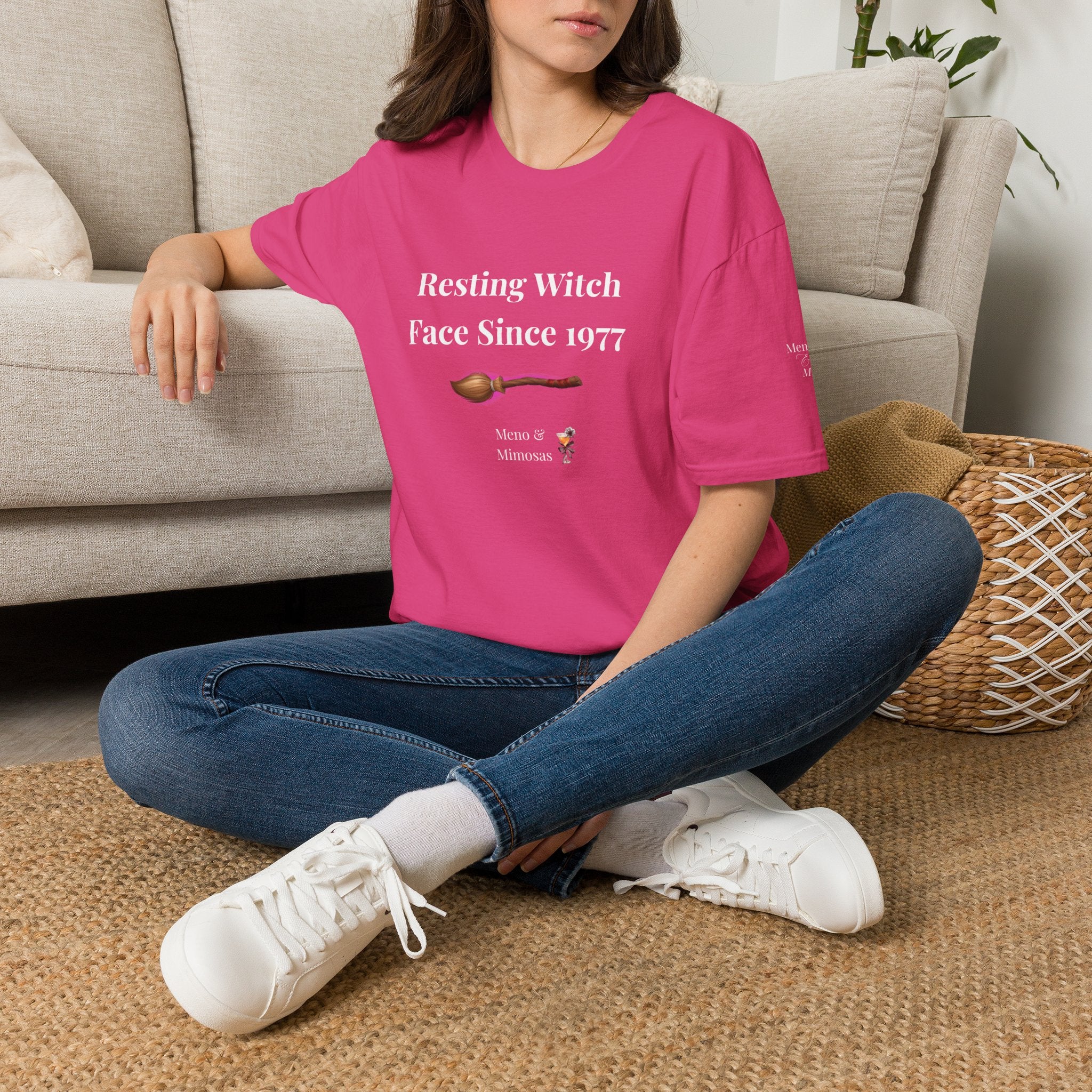 Funny Halloween T-Shirt for Women | Resting Witch Face Since 1977 | Midlife Humour Tee | Spooky Gift for Her