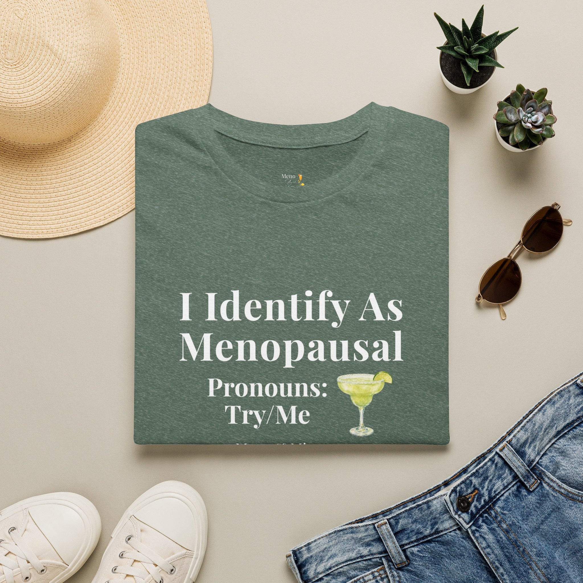 "I Identify As menopausal" Tee by Meno & Mimosas
