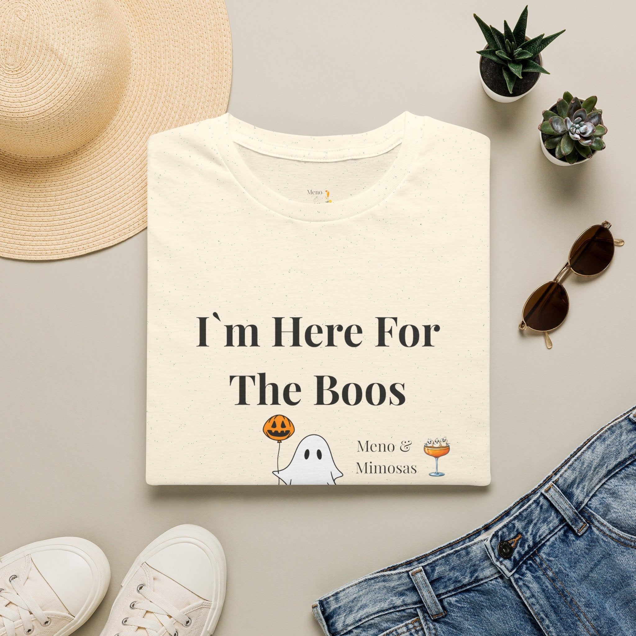 Here For The Boos - Halloween Tee from Meno & Mimosas